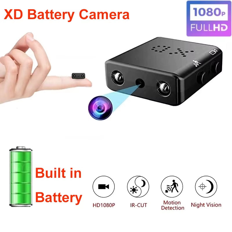 XD Mini Camera Full HD 1080P Home Security Camcorder Night Vision Micro Cam Motion Detection Video Voice Surveillance Recorder