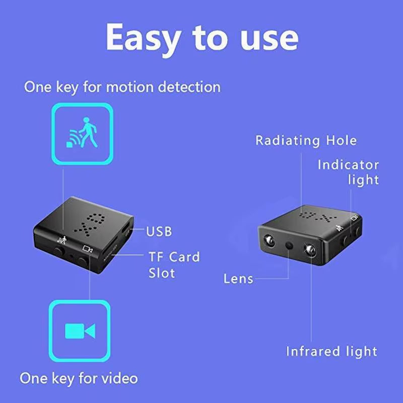 XD Mini Camera Full HD 1080P Home Security Camcorder Night Vision Micro Cam Motion Detection Video Voice Surveillance Recorder